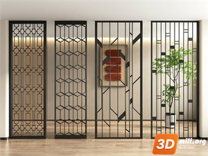 Folding screen Skp Files 